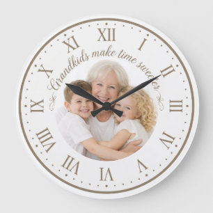 Enkel machen die Zeit süßer Tan römische Ziffern F Große Wanduhr