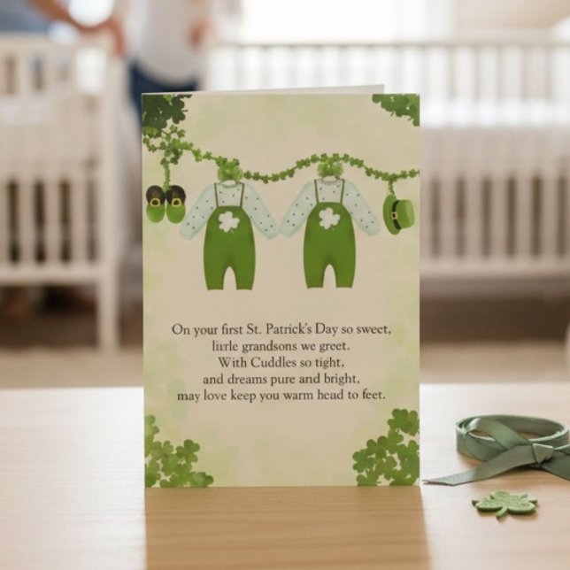 Enkel Zwillinge Erster St. Patricks Tag Karte (Von Creator hochgeladen)