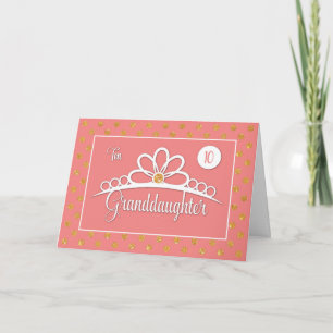 Enkelin 10. Geburtstag mit Crown & Gold Dots Karte