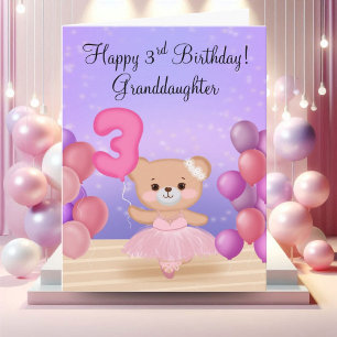 Enkelin 3. Geburtstag Teddybär Ballerina Karte