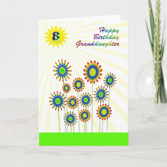 Enkelin 8, eine Happy Blume Card Karte (Vorderseite)