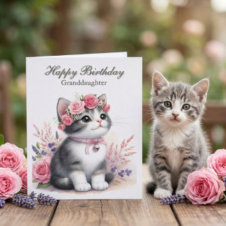 Enkelin Alles Gute zum Geburtstag Süße Katze Karte