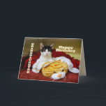 Enkelin-alles- Gute zum Geburtstagkätzchen mit Karte<br><div class="desc">Sie können diese Karte mit dem Namen und dem Alter Ihrer Enkelin personifizieren.  "Liebste Enkelin,  hoffen,  dass Ihr Geburtstag ist Schnurren-fectly Meow-velous!"</div>