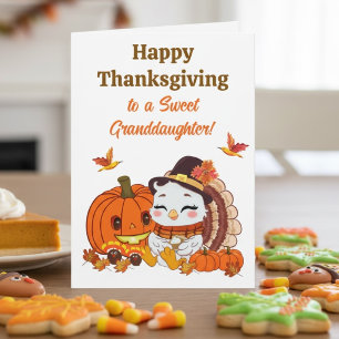 Enkelin Baby Truthahn und Kürbis Thanksgiving Karte