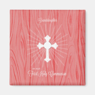 Enkelin Erstkommunion Kreuz und Strahlen Magnet