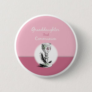 Enkelin Erstkommunion Rosa, Kelch Button