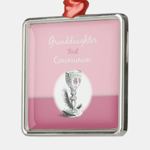 Enkelin Erstkommunion Rosa, Kelch Ornament Aus Metall