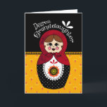 Enkelin-Geburtstag Babushka Puppe Karte<br><div class="desc">Eine bunte Hand gezeichnete babushka Puppe für eine liebe Enkelin.</div>