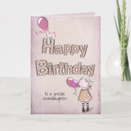 Enkelin Geburtstag mit rosa Ballons Karte
