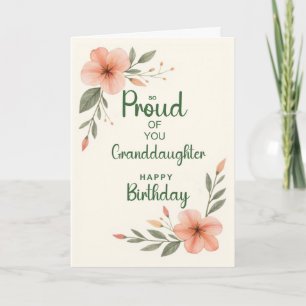 Enkelin Geburtstag Stolz auf Dich Floral Karte