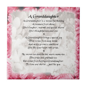 Enkelin-Gedicht - rosa Blumenmuster Fliese