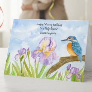 Enkelin Glücklicher Februar-Geburtstag Eisvogel Karte