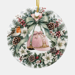 Enkelin Reit Weihnachtskranz Keramik Ornament