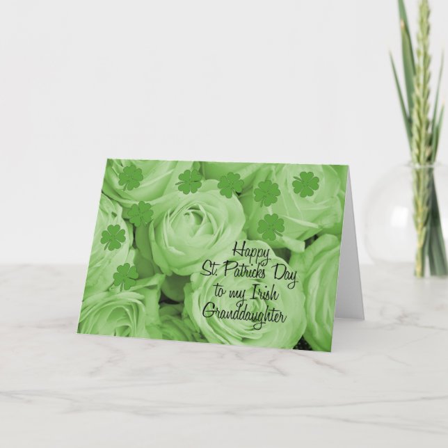 Enkelin St. Patrick's Irish Rose Karte (Vorderseite)