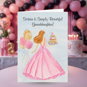 Enkelin Sweet 16 Geburtstagstorte Elegantes Mädche Karte