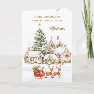 Enkelin Weihnachtsbaum Santa Rentiere Feiertagskarte