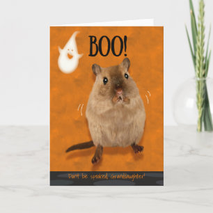 Enkelinboo-humorvoller Halloween nervöser Gerbil Karte