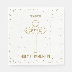 Enkelkind Erste Heilige Kommunion Goldene Kreuz Serviette
