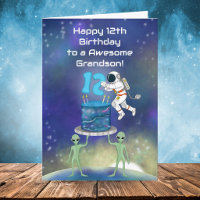 Enkelkind Glücklicher 12. Geburtstag Astronaut mit