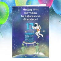 Enkelkind Glücklicher 17. Geburtstag Astronaut mit