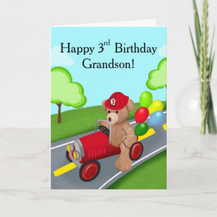Enkelkind Glücklicher 3. Geburtstag Teddybär Feue Karte