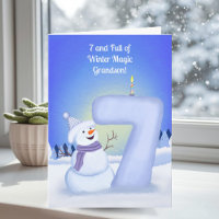 Enkelkind Glücklicher 7. Geburtstag Schneemann