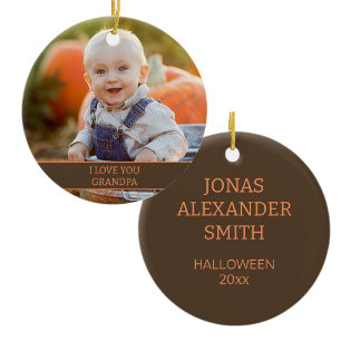 Enkelkind Opa Halloween-Foto Keramik Ornament