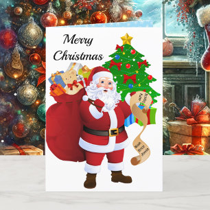 Enkelkind Weihnachtskarte Santa Liste mit Foto Feiertagskarte