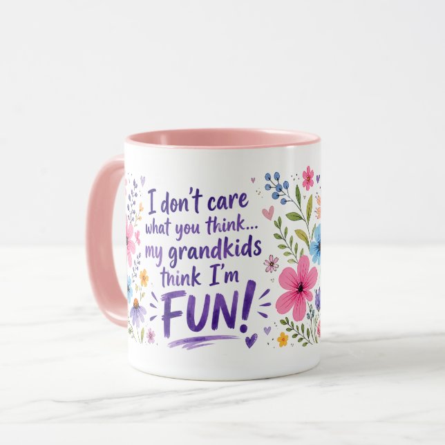 Enkelkinder denken, ich bin SPASS!  Tasse (Vorderseite Links)