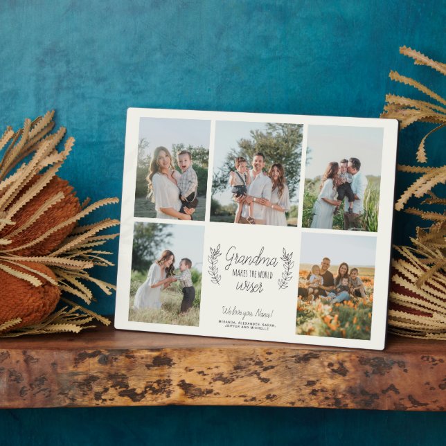 Enkelkinder-Foto-Collage Liebe Sie Großmutter Sake Fotoplatte (Seite)