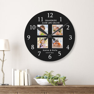 Enkelkinder machen das Leben großartig 4 Foto-Coll Runde Wanduhr