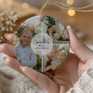 Enkelkinder machen das Leben großartig Oma 3 Foto Keramik Ornament