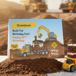Enkelsohn 12. Geburtstag Baustelle Karte