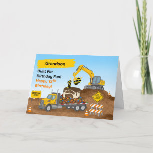 Enkelsohn 13. Geburtstag Baustelle Karte