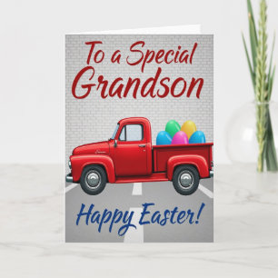 Enkelsohn-Ostern-Pickup-Truck-Karte Karte