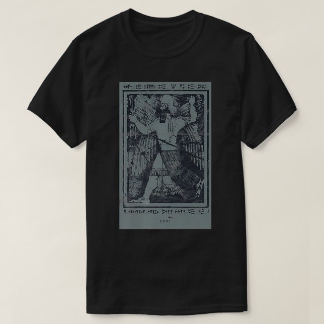 Enki Sumerian Mythology Ancient Astronauts Occult T-Shirt (Design vorne)