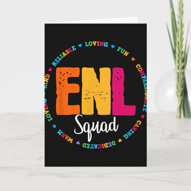 Enl Squad Teacher English New Language Squad Team  Karte (Vorderseite)