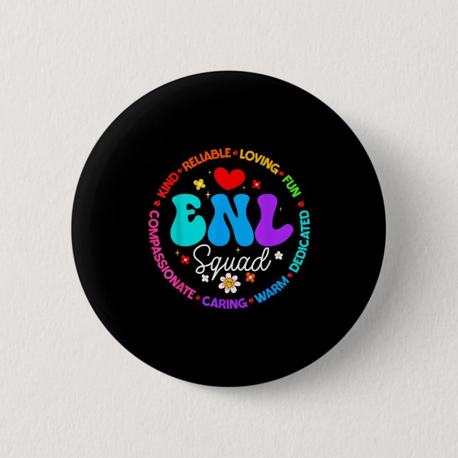 Enl Squad Teacher Squad English New Language Crew  Button (Vorderseite)