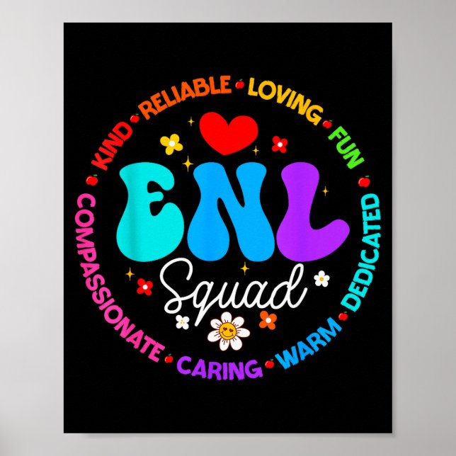 Enl Squad Teacher Squad English New Language Crew  Poster (Vorne)