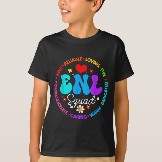 Enl Squad Teacher Squad English New Language Crew  T-Shirt (Vorderseite)