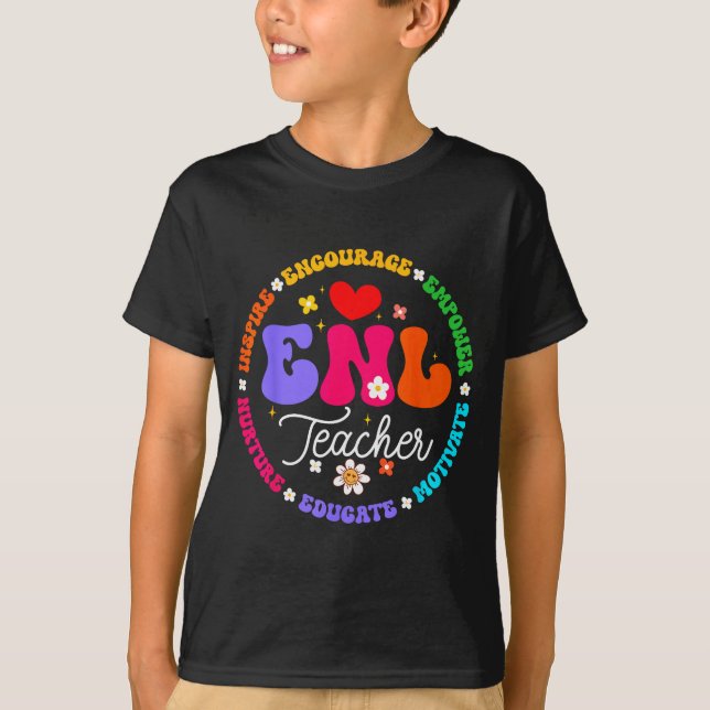 Enl Teacher Squad English New Language Squad Crew  T-Shirt (Vorderseite)