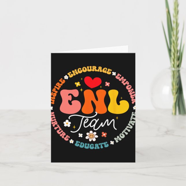 Enl Team Teacher English New Language Squad Crew  Karte (Vorderseite)