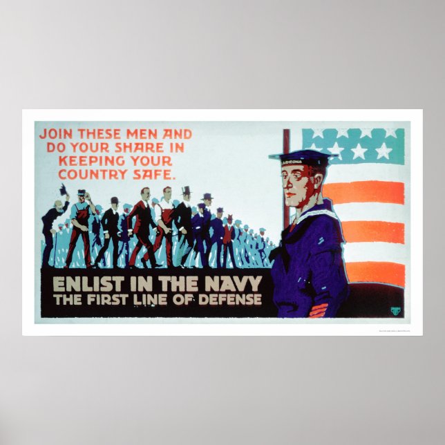 Enlist Navy, the 1st Line of Defense (US02160) Poster (Vorne)