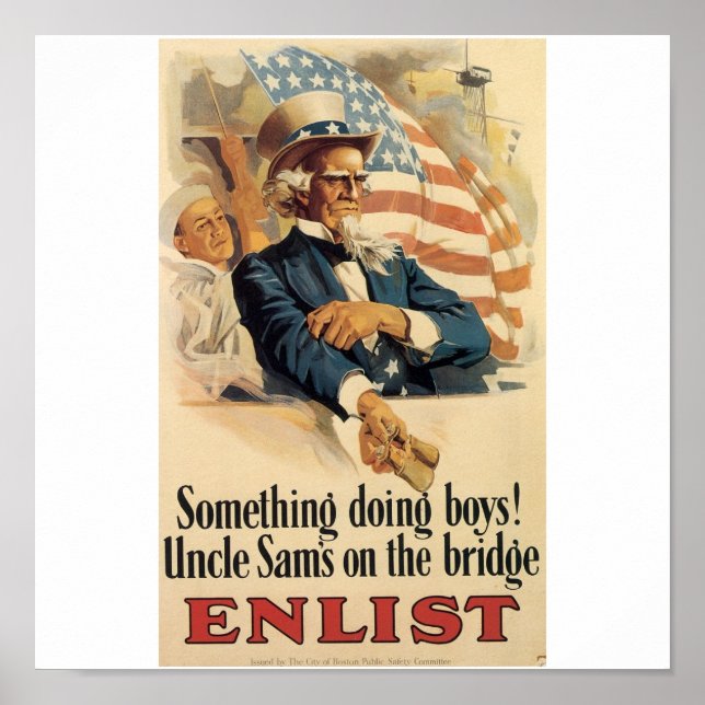 "Enlist" Old Uncle Sam U.S. Military Poster (Vorne)
