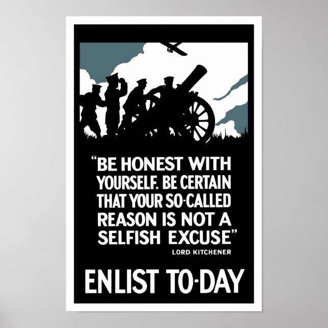 Enlist To Day — Lord Kitchener WWI Poster (Vorne)