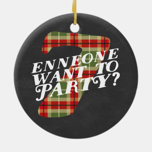 Enneagram 7 lustiges Weihnachtsthemenorientierte Keramik Ornament (Hinten)