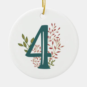 Enneagram Art 4 Blumenweihnachtsverzierung Keramik Ornament