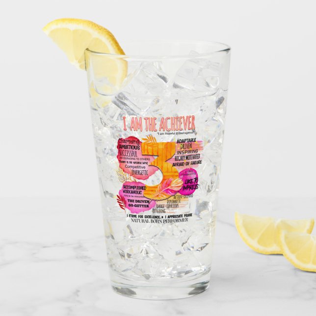 Enneagramm Typ 3 - Ich bin der Achiever Glas (Vorderseite Ice)