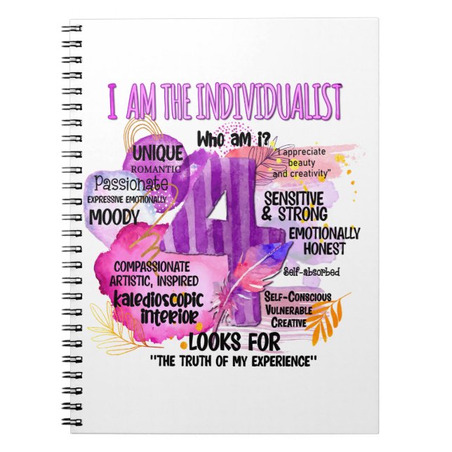 Enneagramm Typ 4 - Ich bin der Individualist Notizblock (Vorderseite)