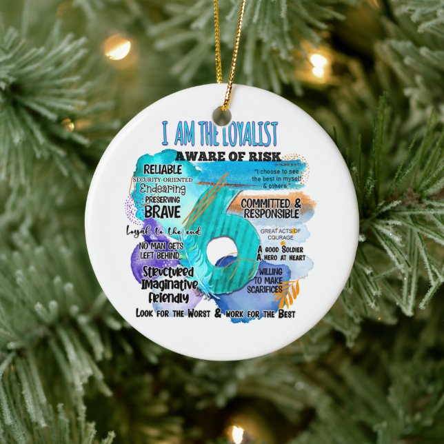 Enneagramm Typ 6 - Ich bin Loyalist Keramik Ornament (Baum)
